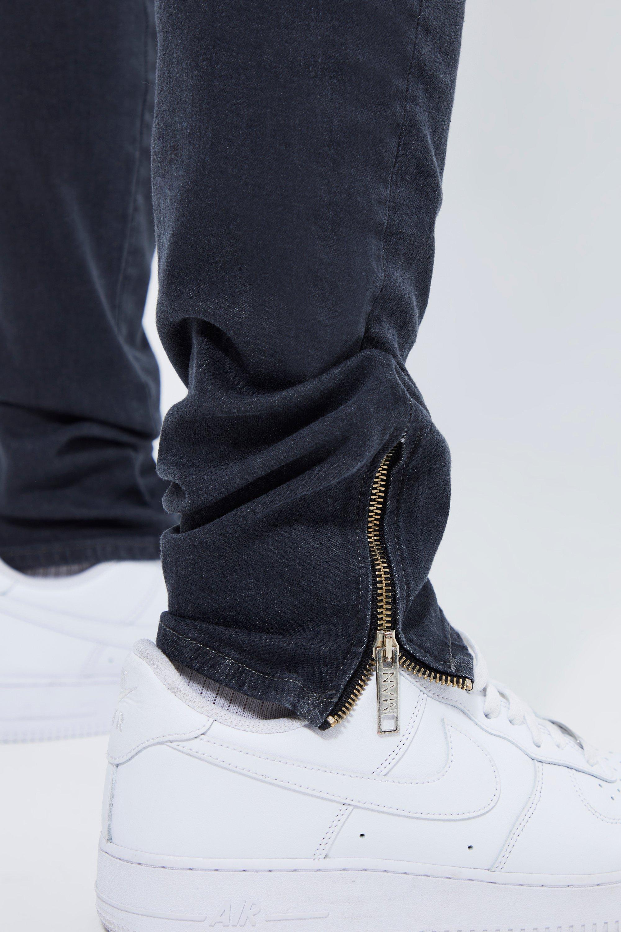 Skinny jeans with zippers at ankle mens sale